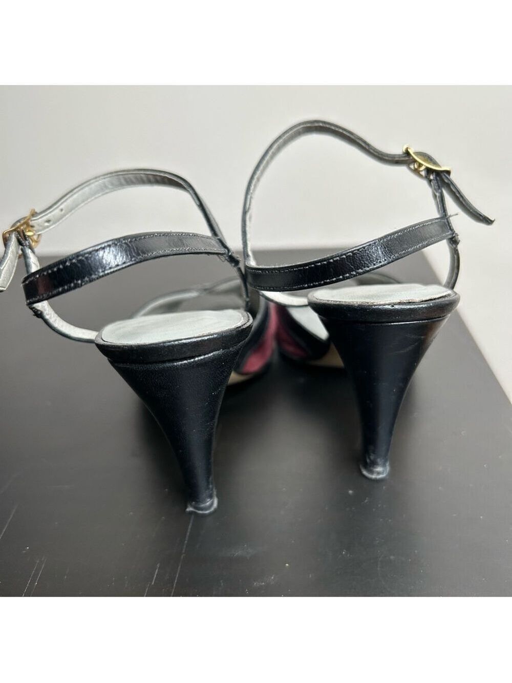 Empress Ballroom Peep Toe Heels Red Grey Suede Size 6.5 - Picture 5 of 10